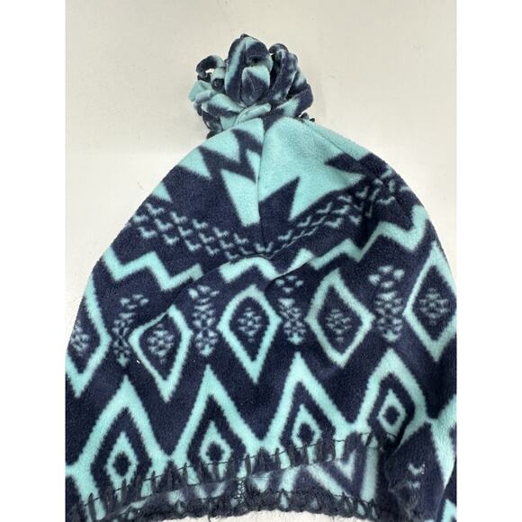 Old Navy Childrens Winter Hat Gloves Scarf Set Blue Fleece Aztec Size L-XL - Picture 2 of 14